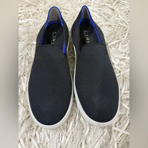Rothy's Black and Blue Slip-On Loafers